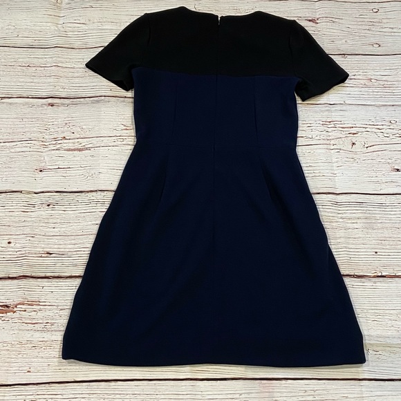 Madewell Gallerist Ponte Dress Colorblock Black Navy Sz 2 - Picture 4 of 13